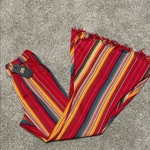 Lucky & Blessed Multicolor Striped Flare Pants